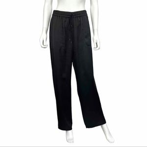 ELIE TAHARI Black Satin Drawstring Waist Pants A0061